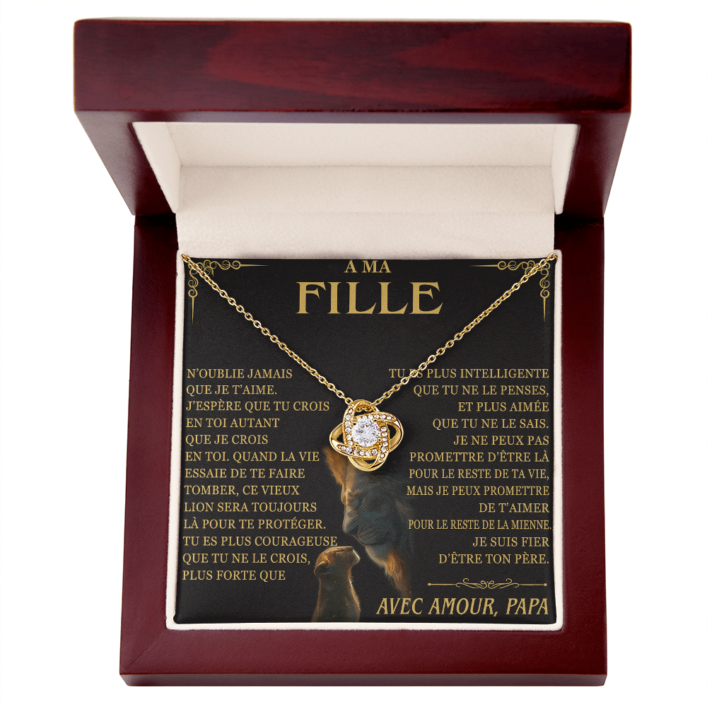 À MA FILLE "N’oublie jamais que" – Cadeau de papa - The Premium Love Knot Necklace (SKUJ12-215)