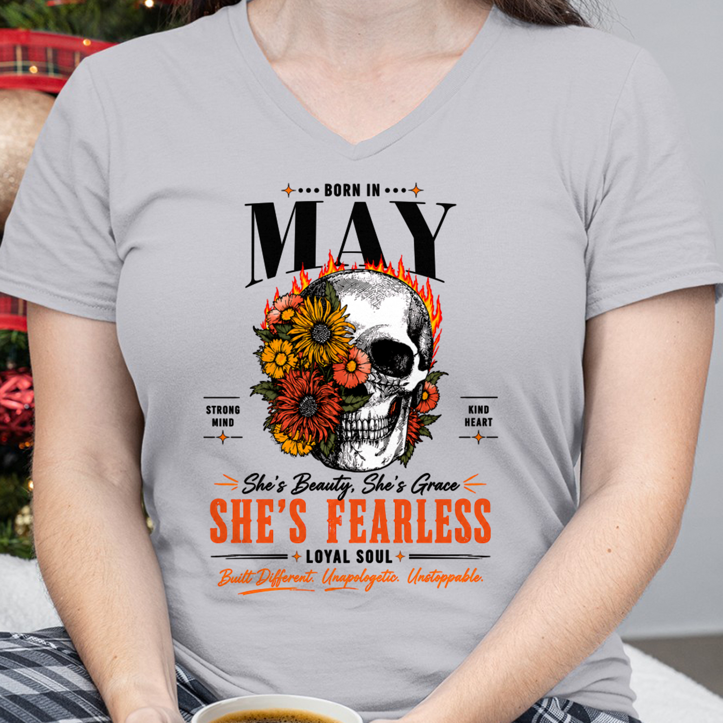 MAY – SHE’S FEARLESS – BEAUTY & GRACE WOMEN TEE - T-SHIRT FOR WOMEN - MTNN05 (SKU2605-389-05)