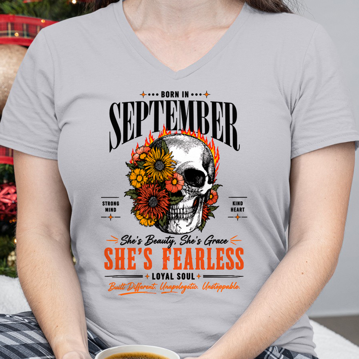SEPTEMBER – SHE’S FEARLESS – BEAUTY & GRACE WOMEN TEE - T-SHIRT FOR WOMEN - MTNN09 (SKU2605-389-09)