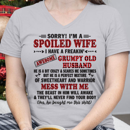 SPOILED WIFE OF AWESOME GRUMPY OLD HUSBAND - PERFECT GIFT  FROM HUSBAND - MTNN00 (SKU12-111-00)