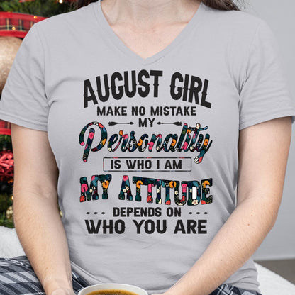 August Girl T-Shirt – Funny Personality and Attitude Quote Birthday Gift - MTNN08 (SKU10-14-08)