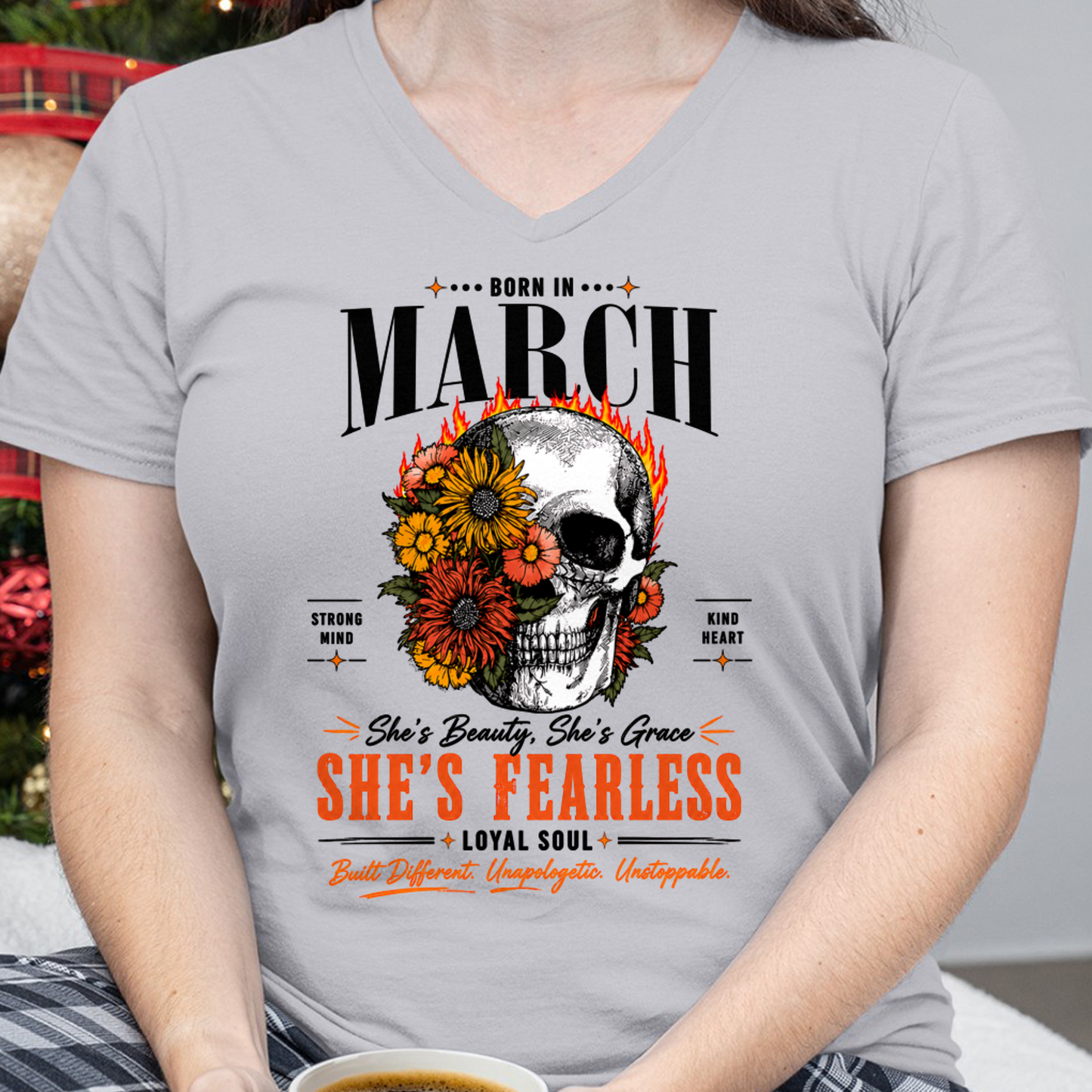 MARCH – SHE’S FEARLESS – BEAUTY & GRACE WOMEN TEE - T-SHIRT FOR WOMEN - MTNN03 (SKU2605-389-03)