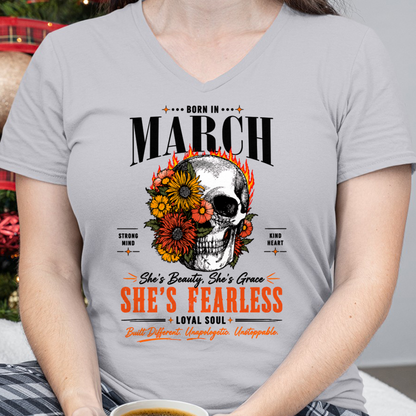 MARCH – SHE’S FEARLESS – BEAUTY & GRACE WOMEN TEE - T-SHIRT FOR WOMEN - MTNN03 (SKU2605-389-03)