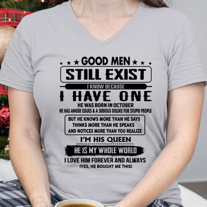 October - Good men Still Exist - gift for your girlfriend, wife from Husband - HNDS10 (SKU-GM-10)