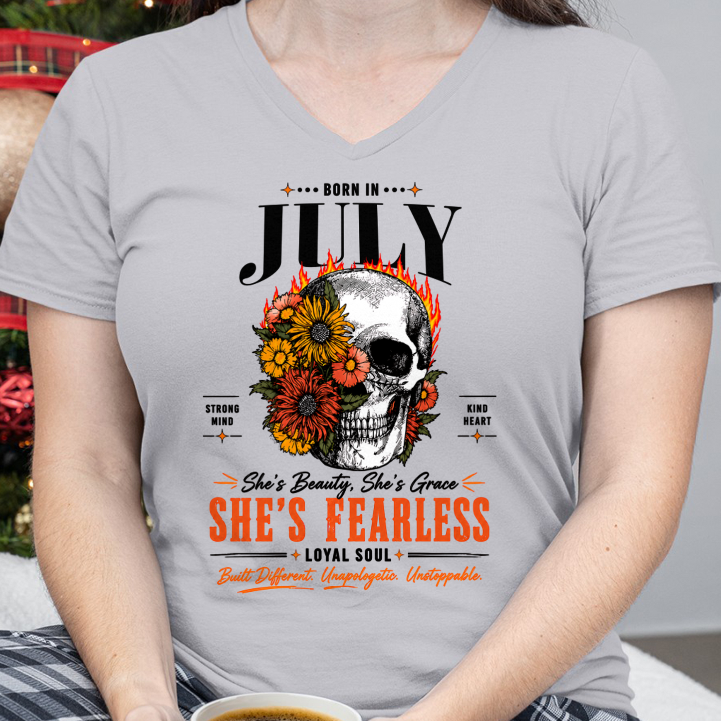 JULY – SHE’S FEARLESS – BEAUTY & GRACE WOMEN TEE - T-SHIRT FOR WOMEN - MTNN07 (SKU2605-389-07)